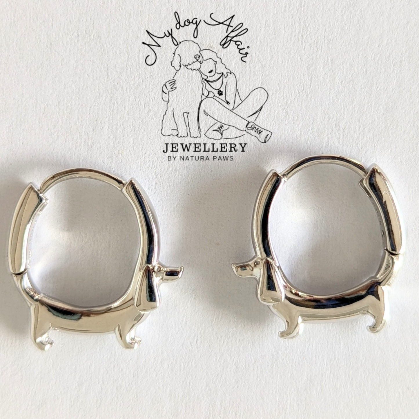 Long Dog Earrings – Sterling Silver Dachshund Hoops