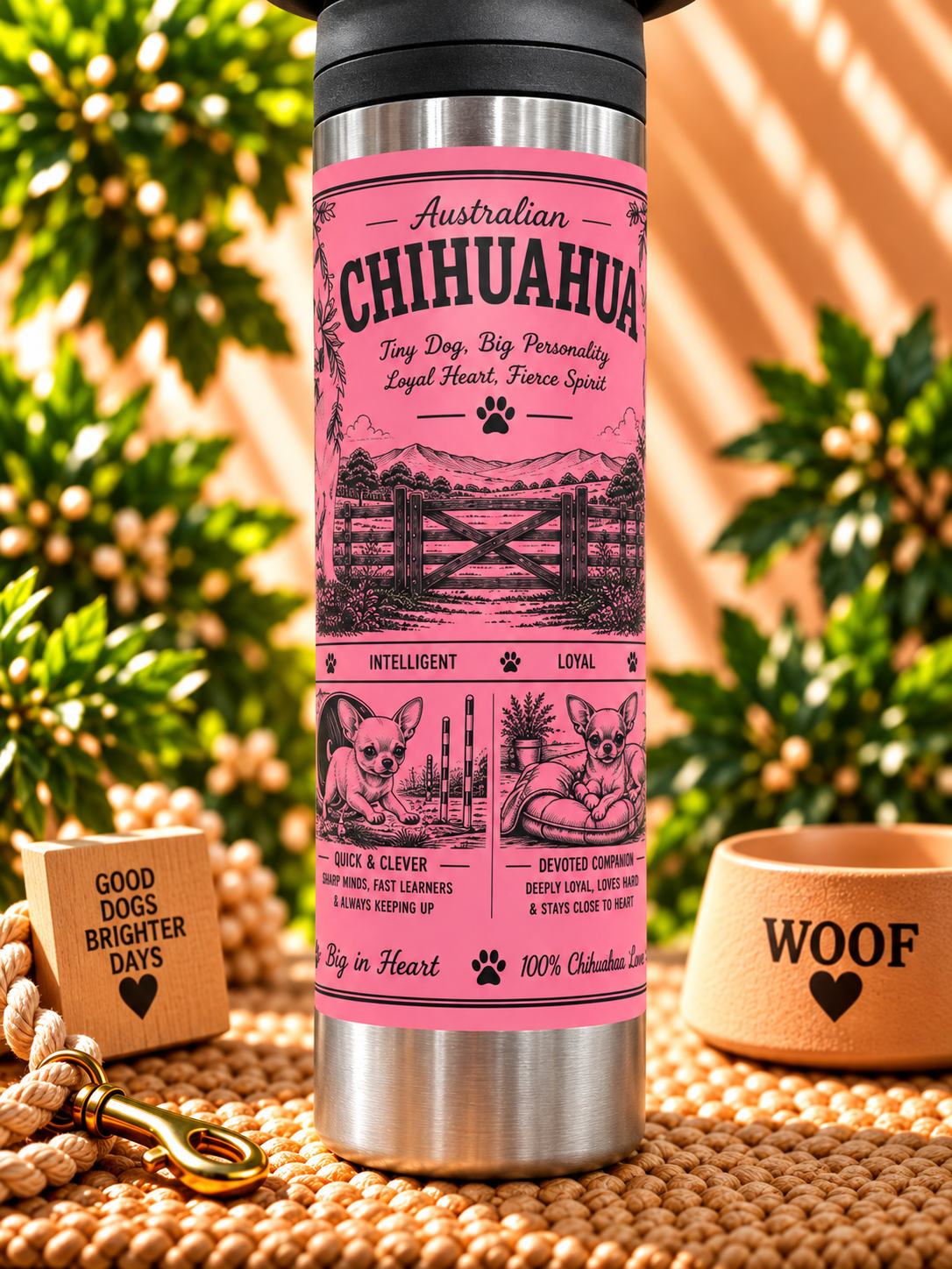 Chihuahua Lovers Water Bottle 600ml