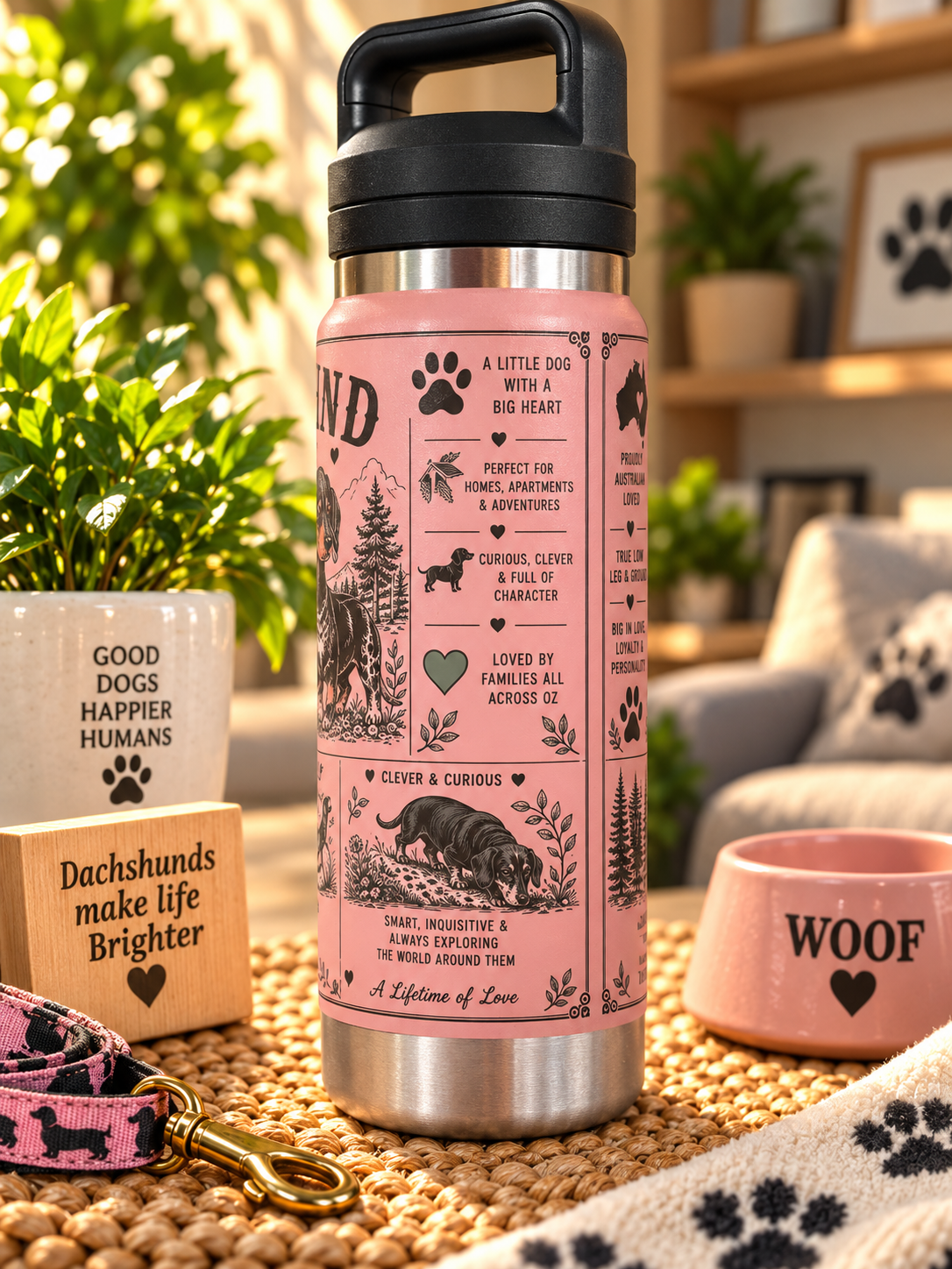 Dachshund Lovers Water Bottle 800ml