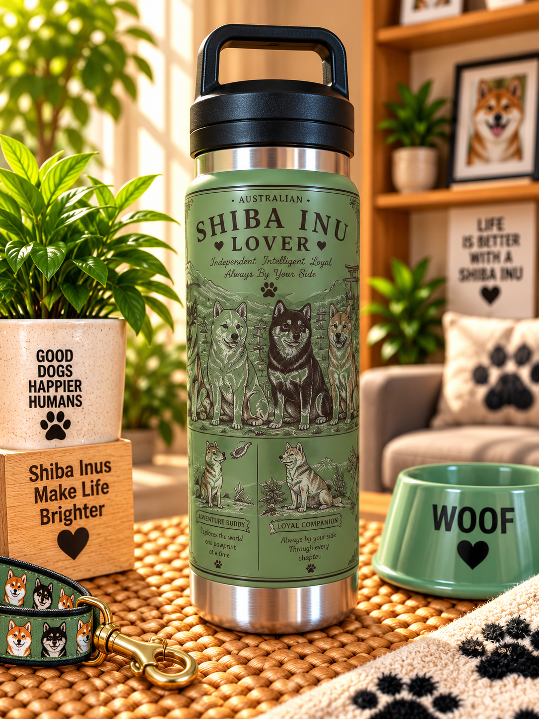 Shiba Inu Lovers Water Bottle 800ml