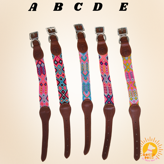 Small Mexican Leather Collar - set 3
