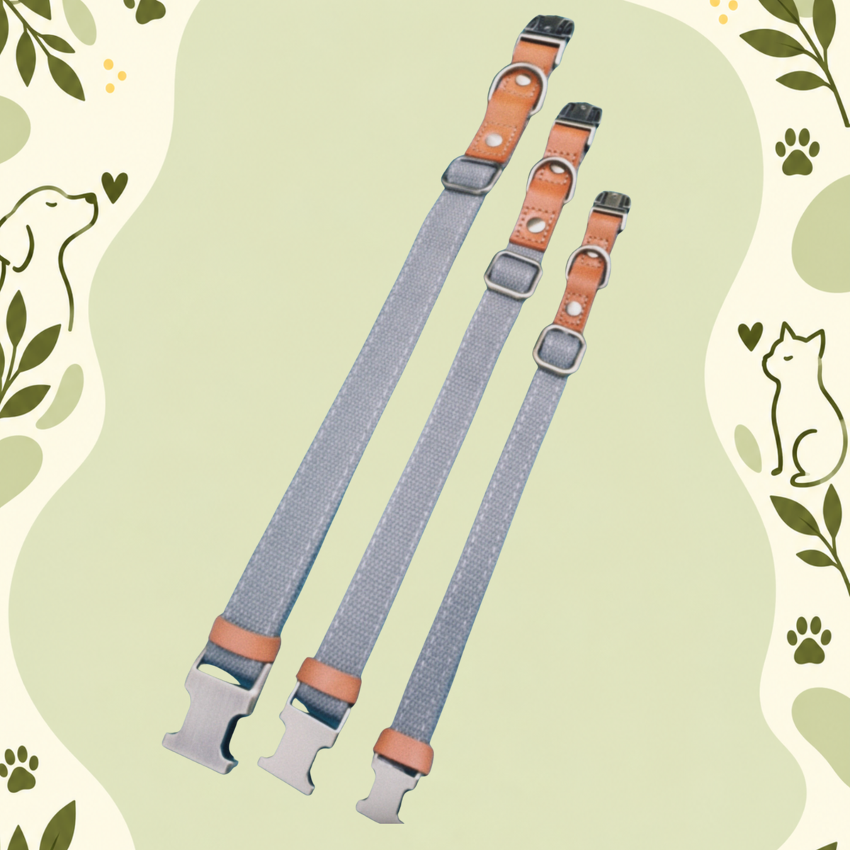 Clip ’n’ Go Adjustable Dog Collar —Grey Ghost