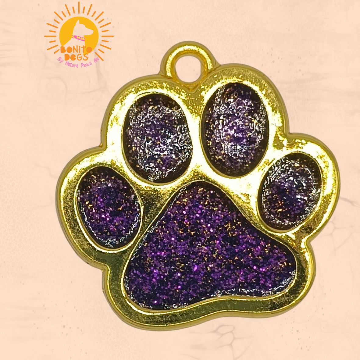 Bonito Dogs Personalised Sparkling Paw Pet Id Tag