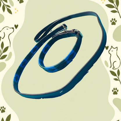 Pampa Azul – Handwoven Gaucho Buffalo Leather Dog Collar
