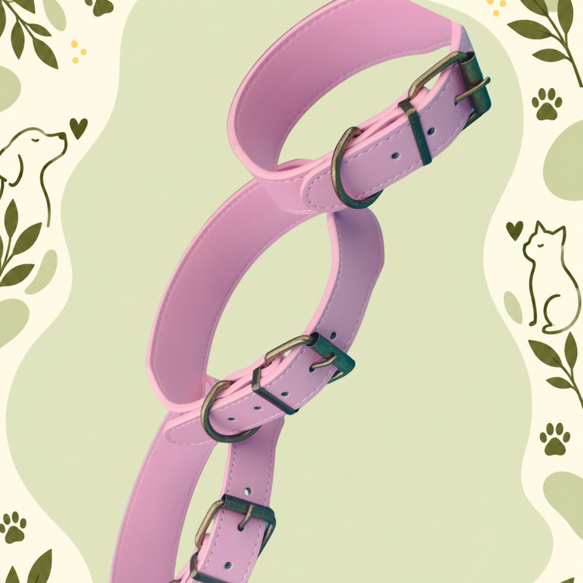 Swagger Leather Collar — Bubblegum Boss