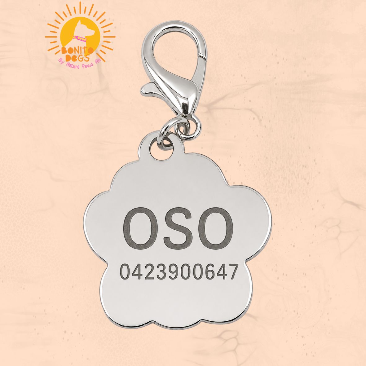 Bonito Dogs Personalised Paw Print ID Tag