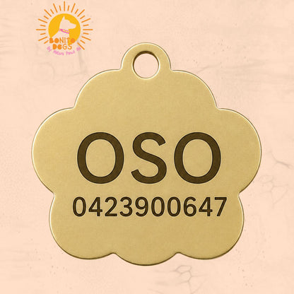 Bonito Dogs Personalised Sparkling Paw Pet Id Tag