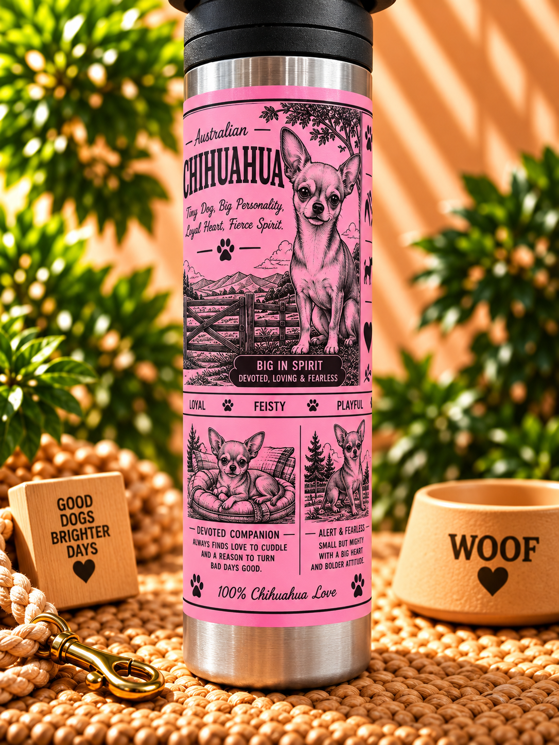Chihuahua Lovers Water Bottle 600ml