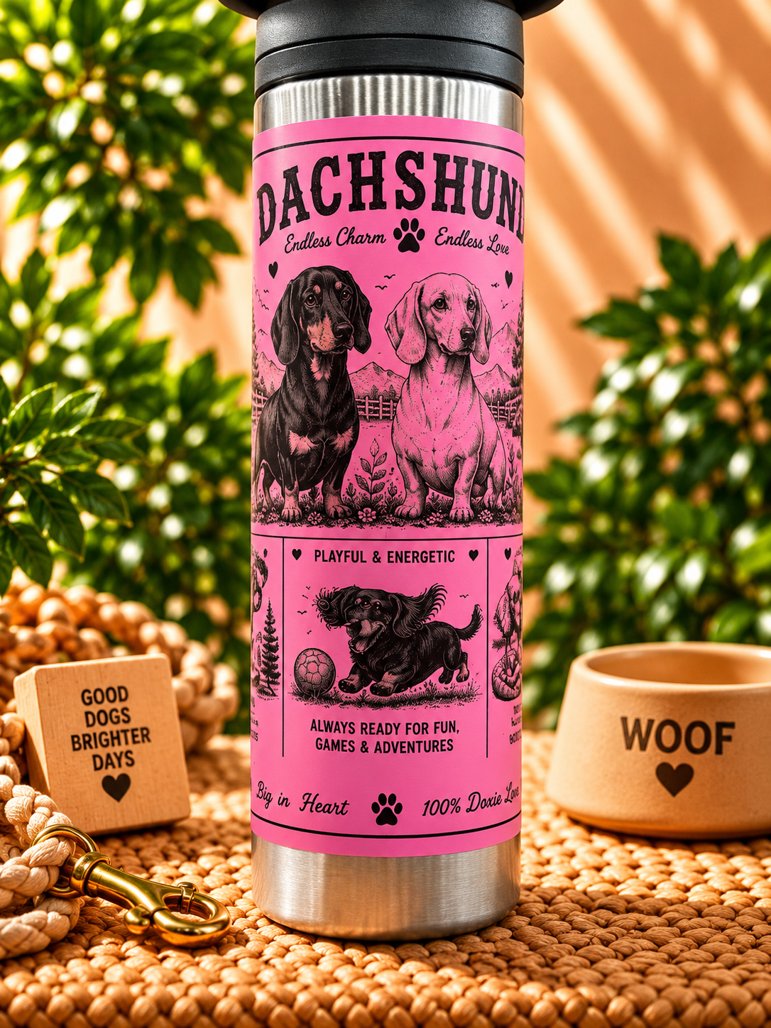Dachshund Lovers Water Bottle 600ml