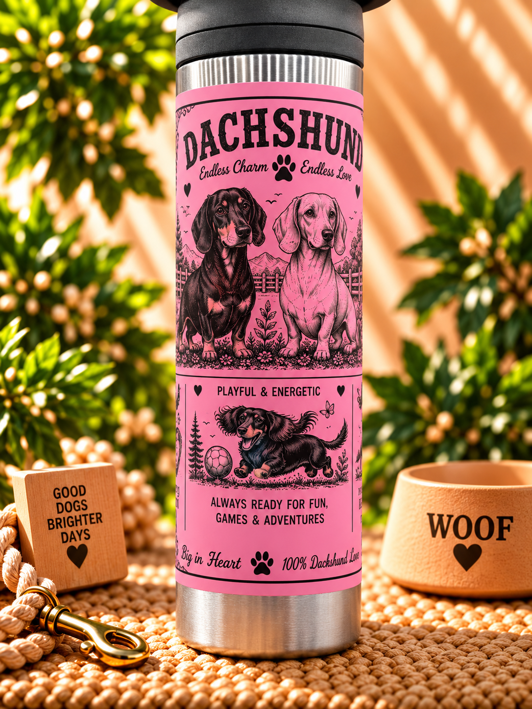 Dachshund Lovers Water Bottle 600ml