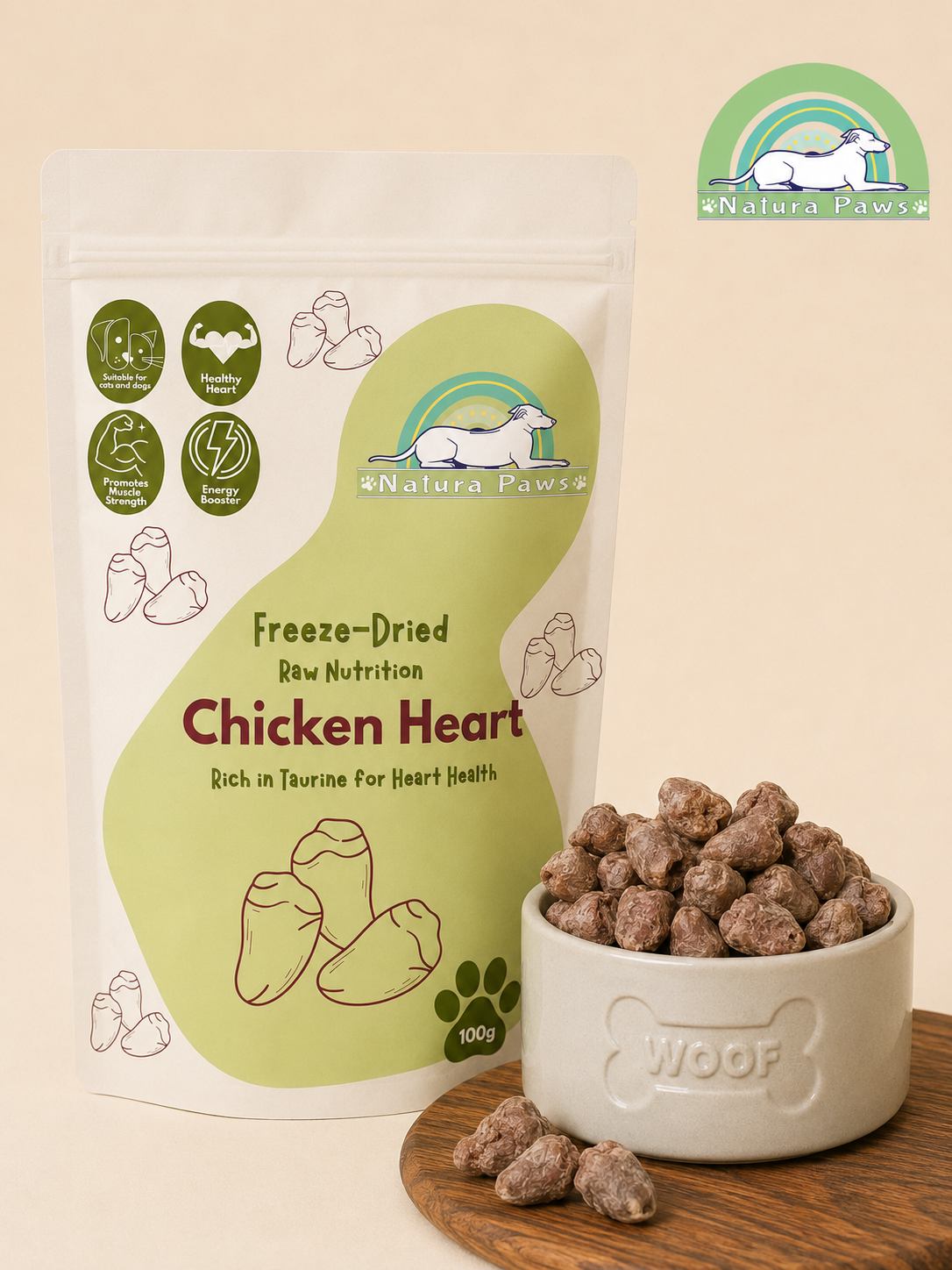 Freeze Dried Chicken Hearts