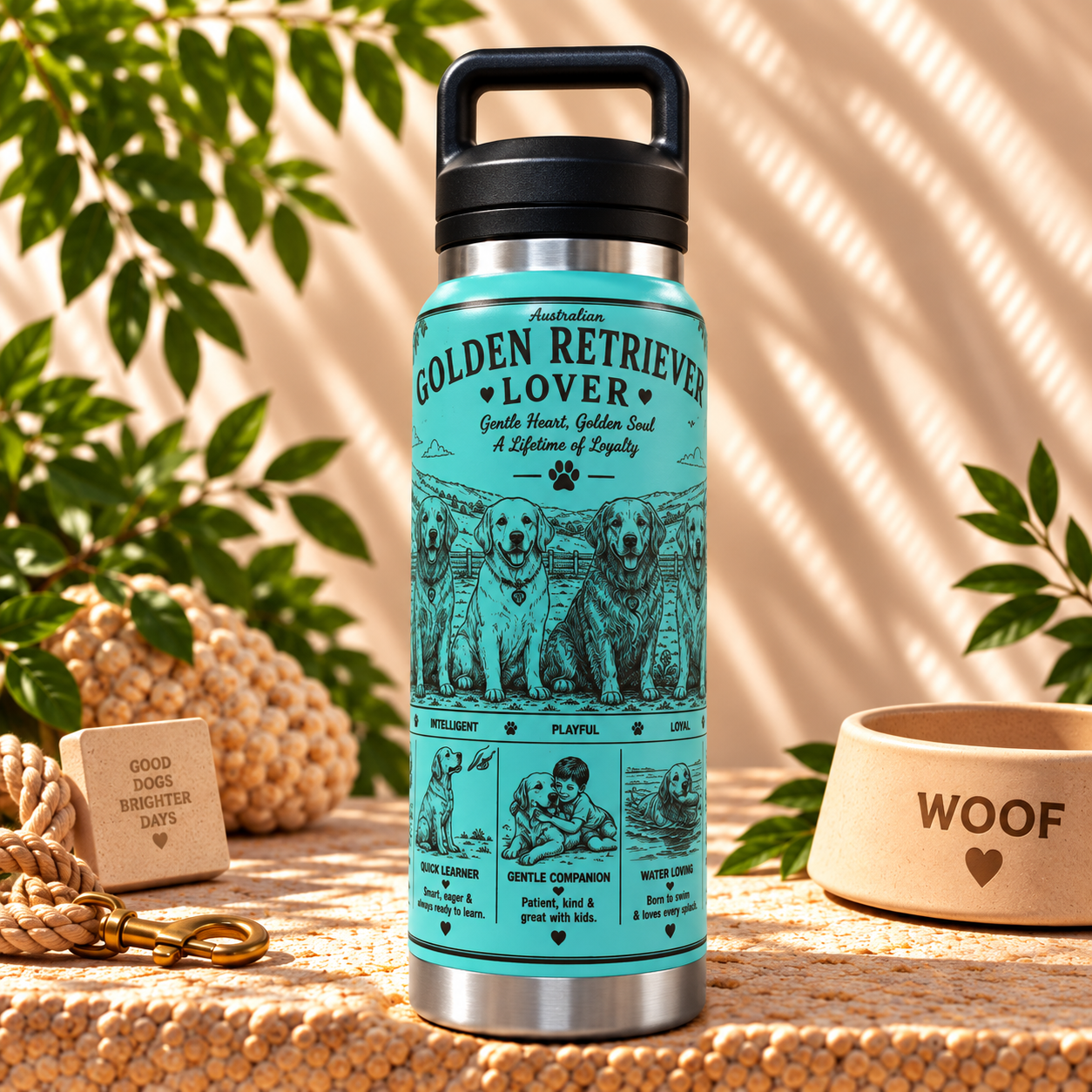 Golden Retriever Lovers Water Bottle