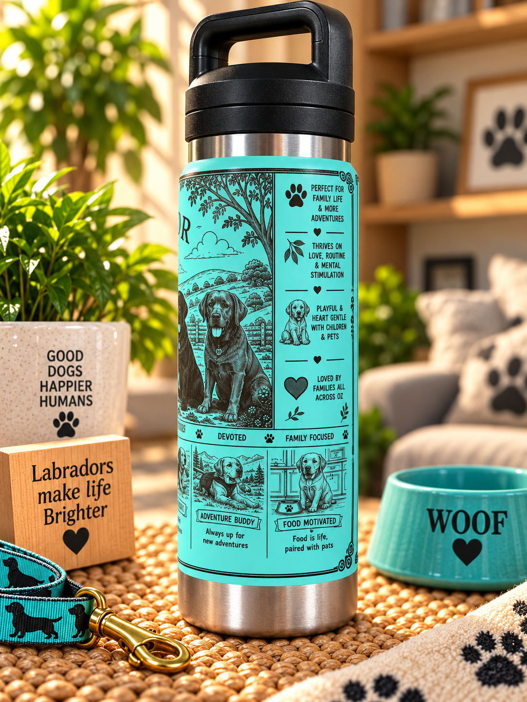 Labrador Lovers Water Bottle 800ml