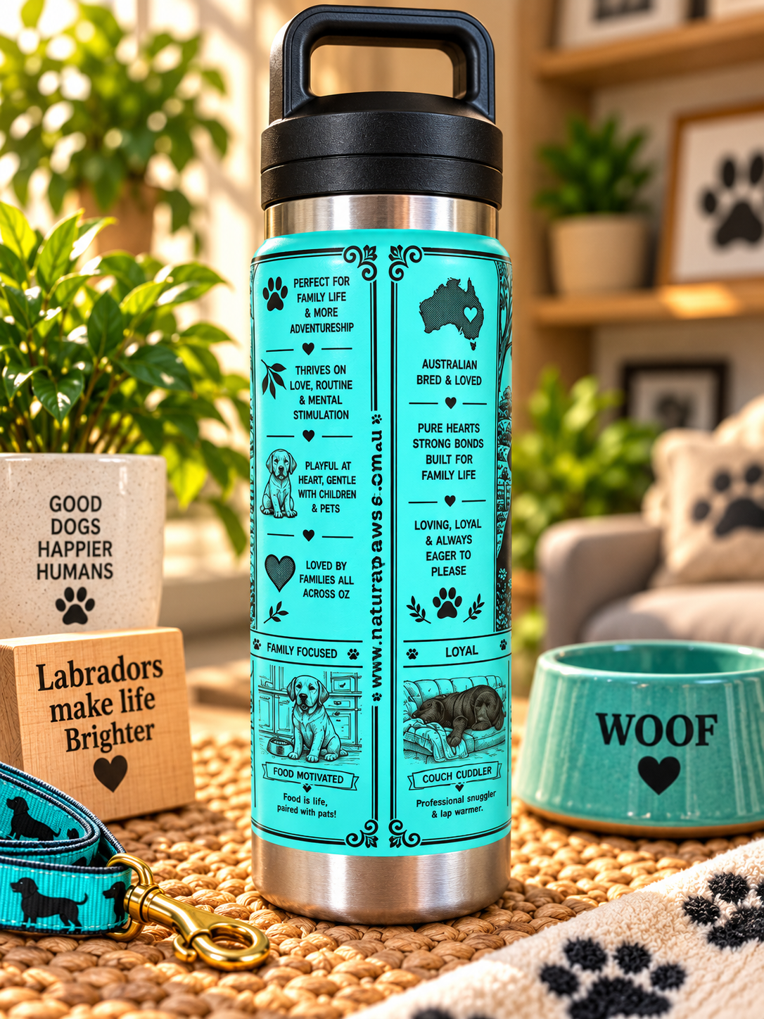 Labrador Lovers Water Bottle 800ml