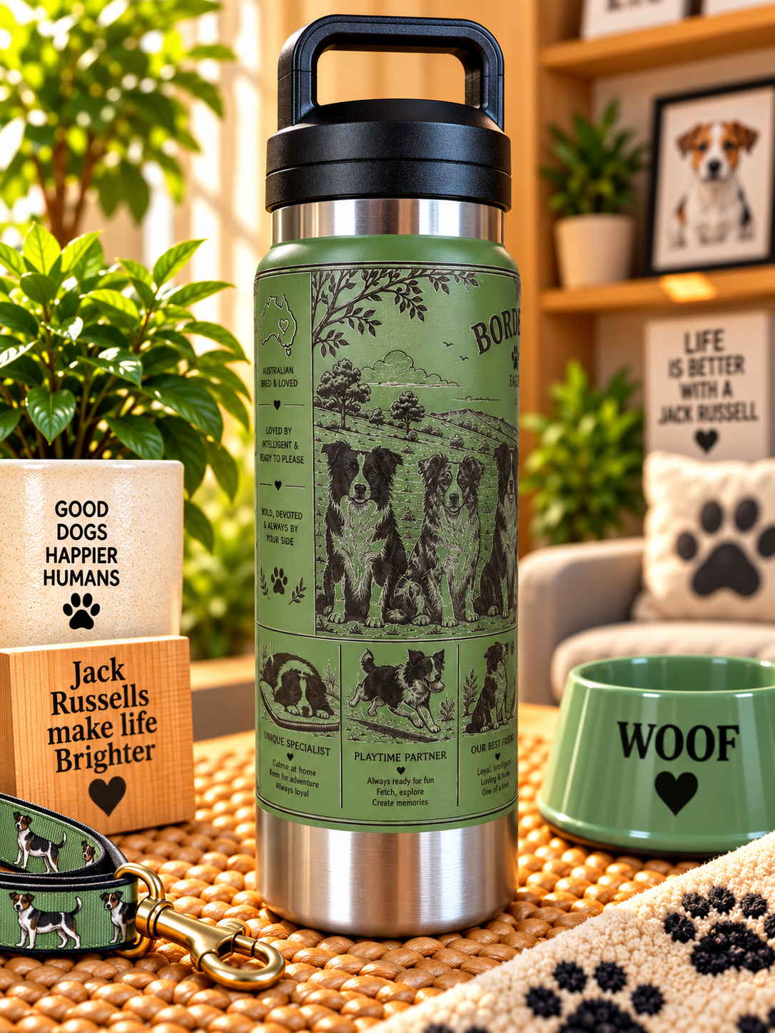 Border Collie Lovers Water Bottle 800ml