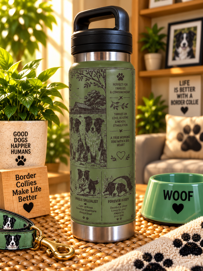 Border Collie Lovers Water Bottle 800ml