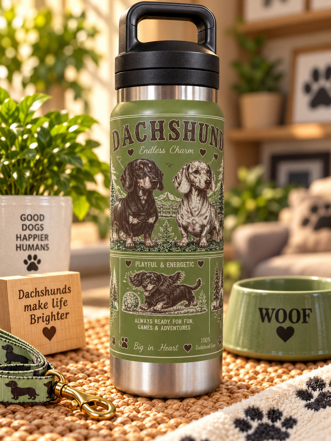 Dachshund Lovers Water Bottle 800ml