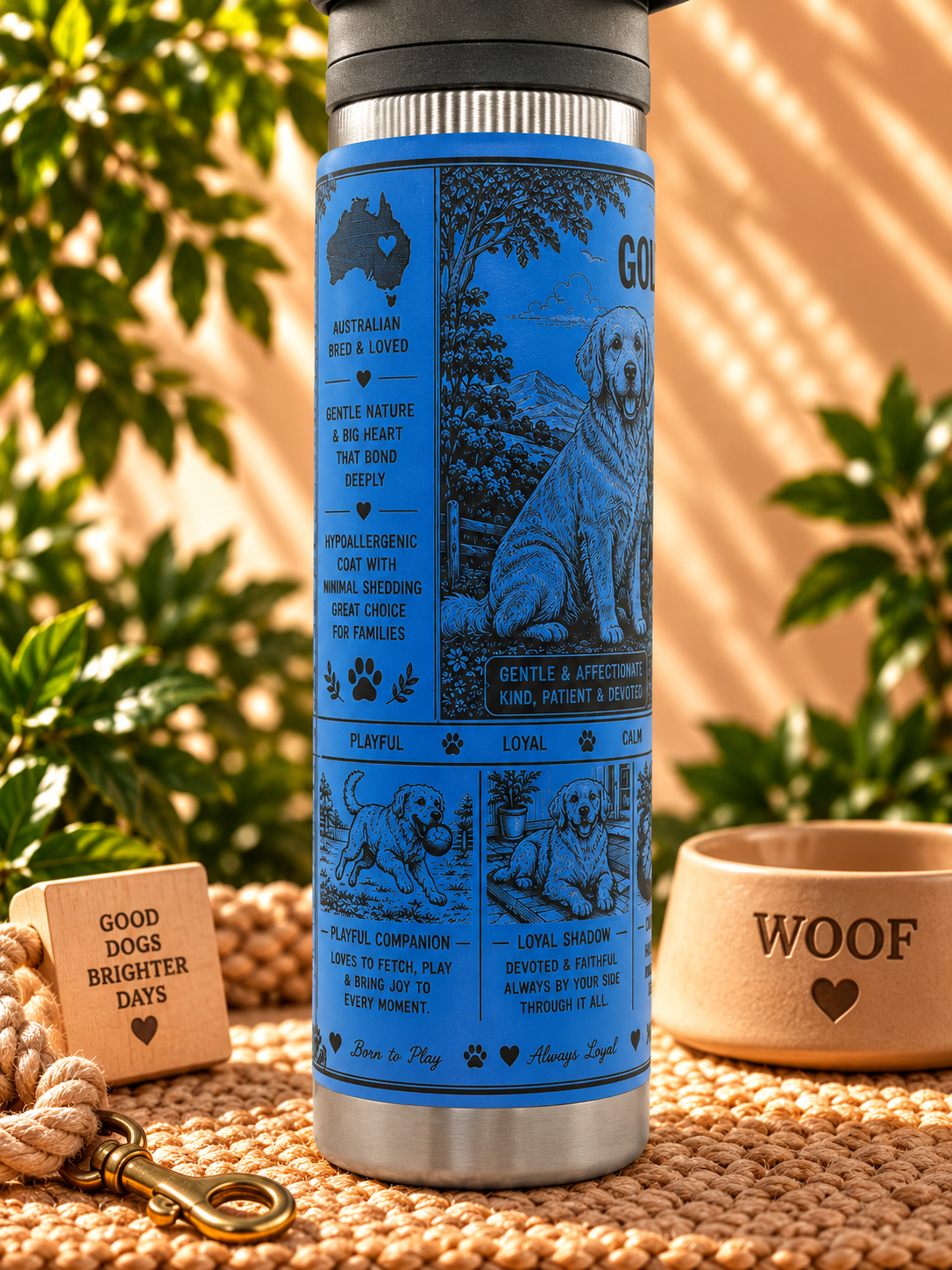 Golden Retriver Lovers Water Bottle 600ml