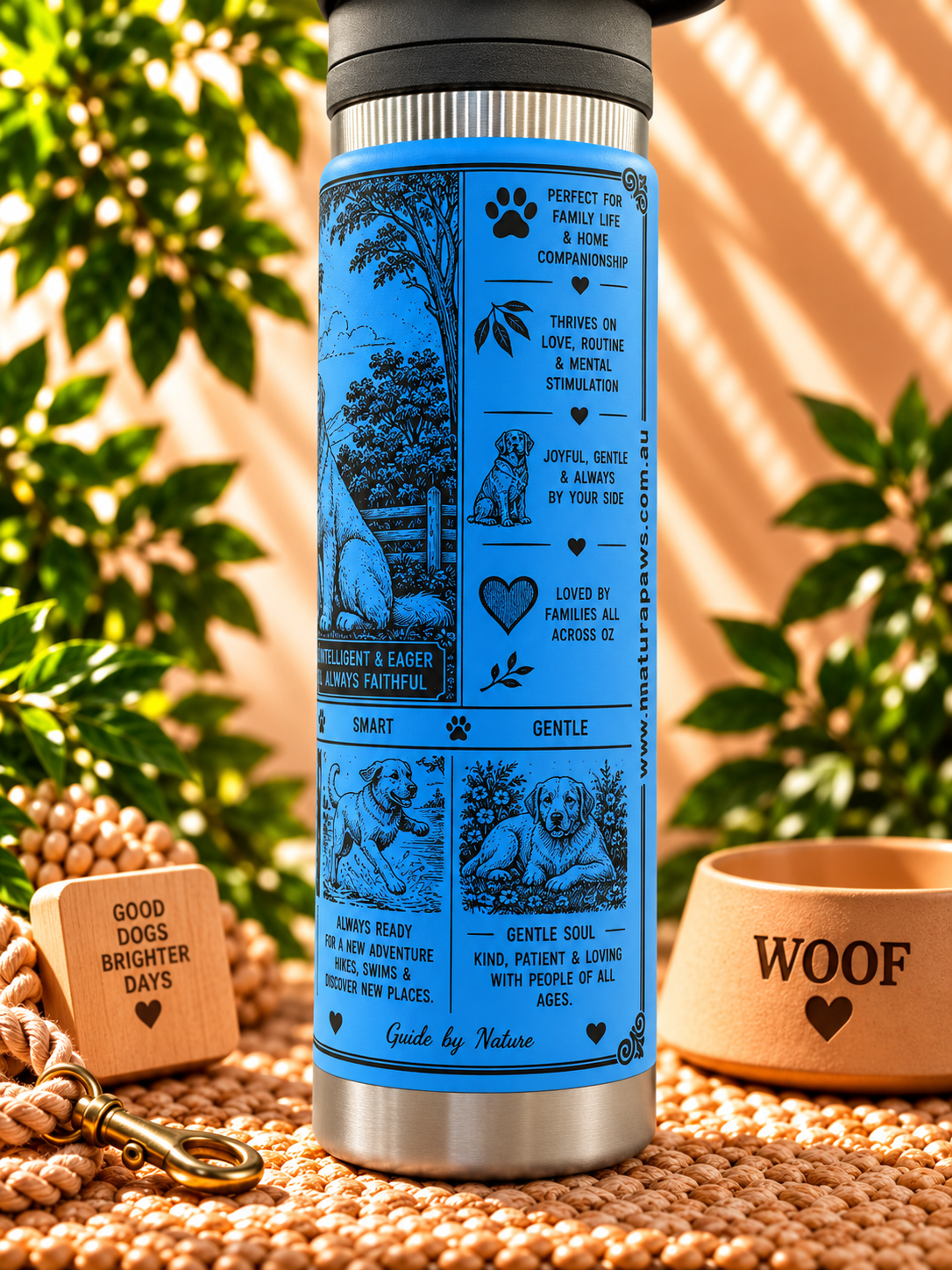 Golden Retriver Lovers Water Bottle 600ml